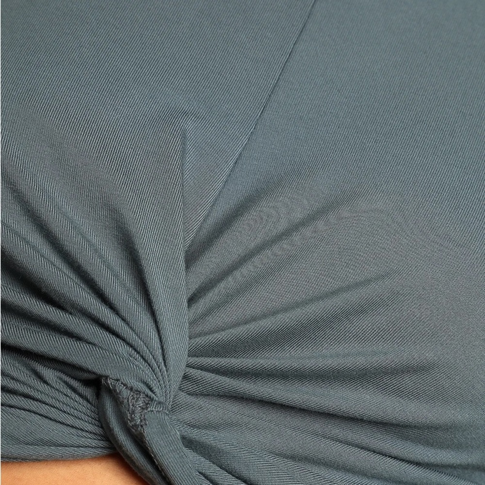 Lulu’s Ruching Around Slate Blue Twist-Front Two-Piece Mini Dress - Picture 6 of 6